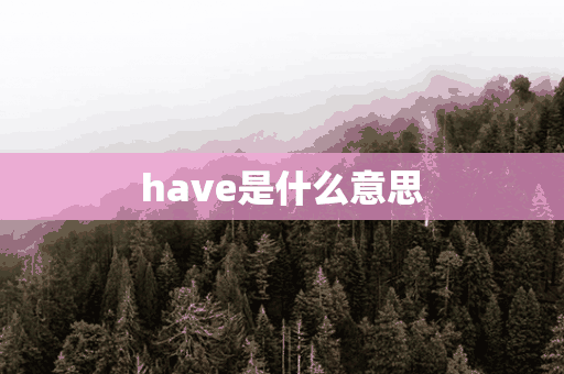 have是什么意思